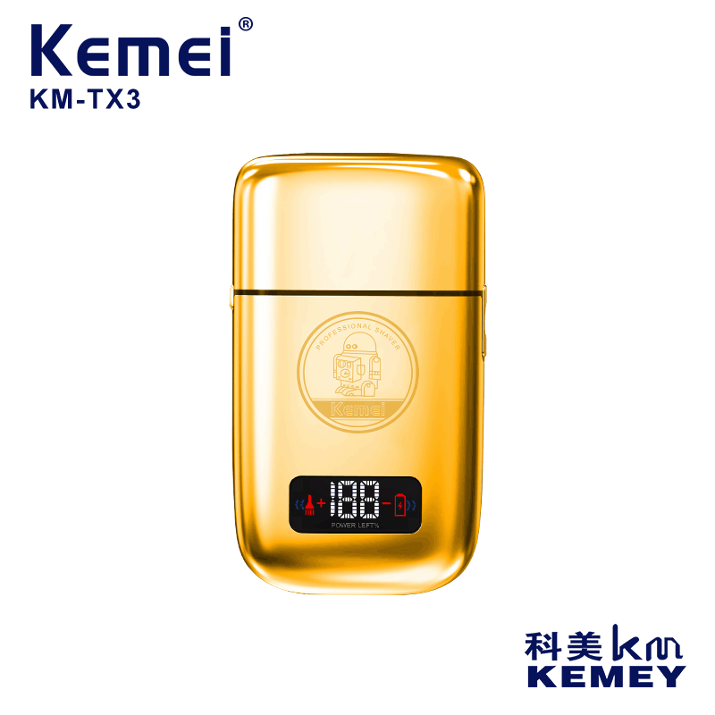 Cabeza óptica artefacto cuerpo de metal alternativo pantalla LED máquina de afeitar eléctrica USB comei KM-TX3