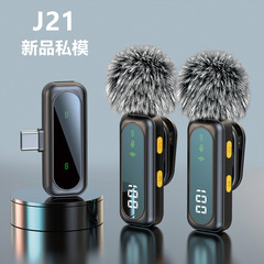 無線クリップマイクJ21生放送ショートビデオ撮影集音ノイズ除去録音ピンクミニマイク話