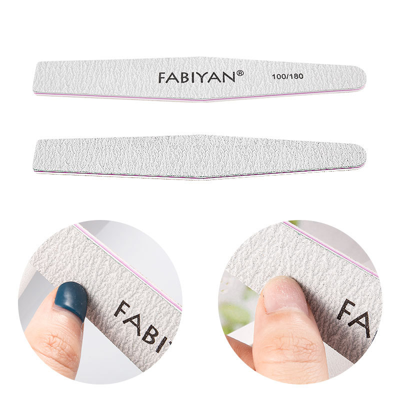 美甲工具指甲锉 灰白紫心长圆形菱形半圆形柳叶形双面打磨砂条