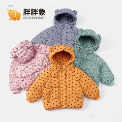 Fashionable corduroy dragon print padded loose cotton jacket for children, kids, middle children, warm cotton padded jacket