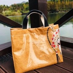中国風杜邦紙手提げ袋展示会は、水洗いできるクラフト紙のトートバッグの高級pvc外袋のアイデアを抱きしめる