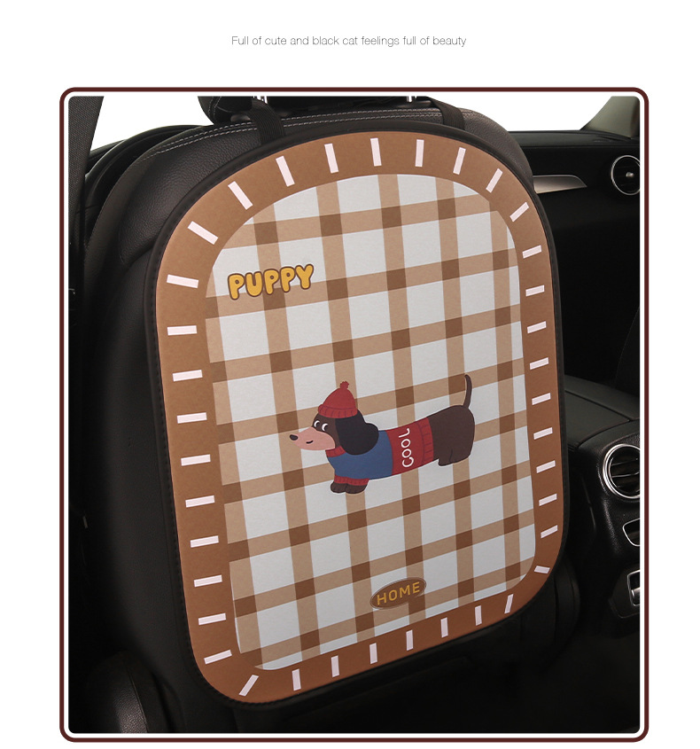 Cute Cartoon Dachshund Car Seat Back Anti-Kick Pad Anti-Dirt Pad Children's Rear Seat Anti-Kick Anti-Scratch Pad