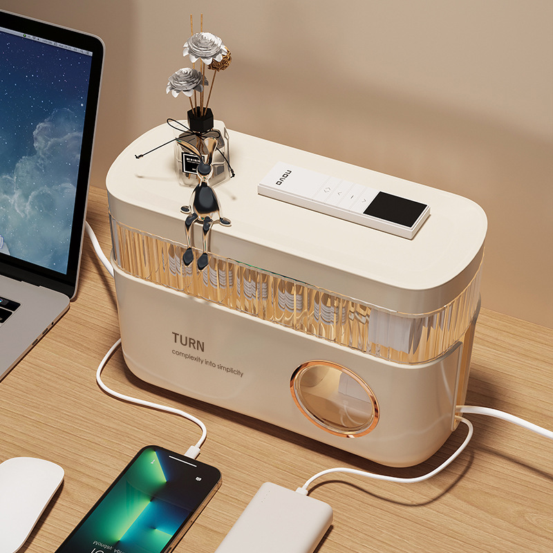 Cable DE DATOS caja de almacenamiento cable de carga de energía de almacenamiento cargador de teléfono móvil enchufe arreglo escritorio Winder caja de gestión de cables