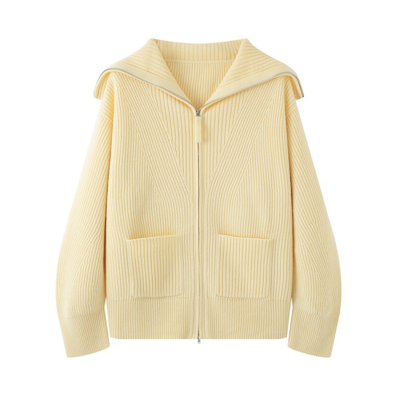 Replacement for 2025 Winter New Loose Large Lapel Zipper Knitted Cardigan Sweater Women's Jacket A1Edf4266