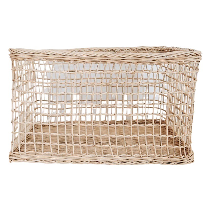 Cesta de ratán cesta de almacenamiento sala de estar merienda armario organización escritorio cesta de almacenamiento cocina gran capacidad estilo japonés