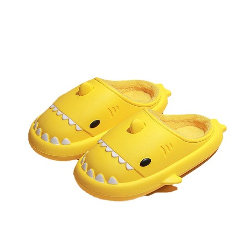 Couple eva furry slippers winter soft-soled household cartoon shark cotton slippers for women waterproof thick-soled plush slippers for men