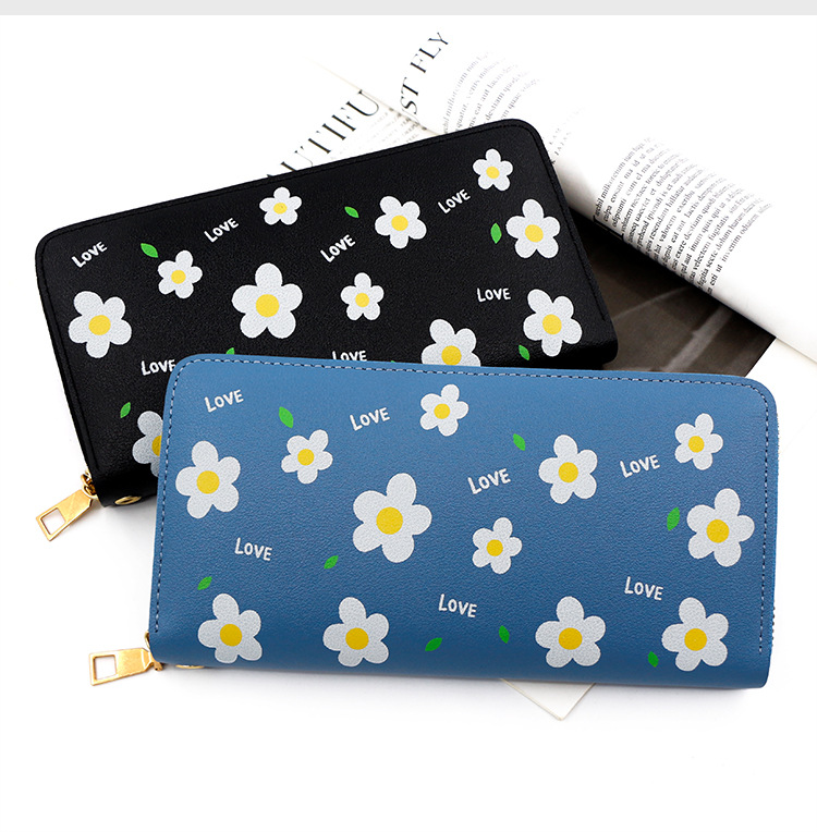 Frau Blume Pu-leder Hakenschlaufe Brieftaschen display picture 1