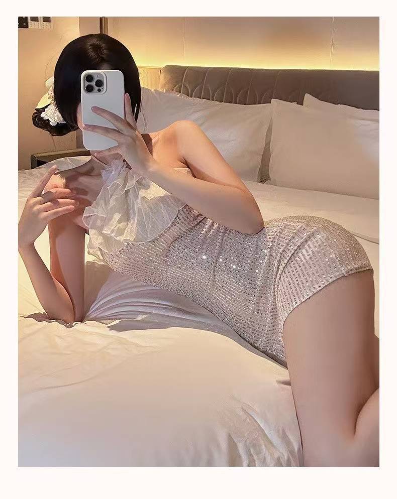 Lace Backless Fairy Dress Set with Sling Design and Elegant Uniform Styling — detail image 11