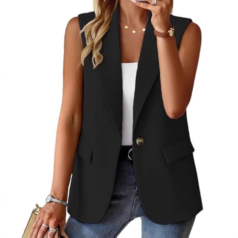 2025 nuevas mujeres europeas y americanas transfronterizas de Amazon traje de temperamento de moda casual chaleco ropa de mujer