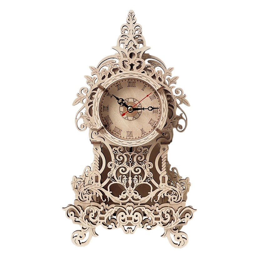 Cross-border creativo 3D 3D rompecabezas de madera retro péndulo reloj de alta dificultad modelo de montaje decoración del hogar de forma especial rompecabezas