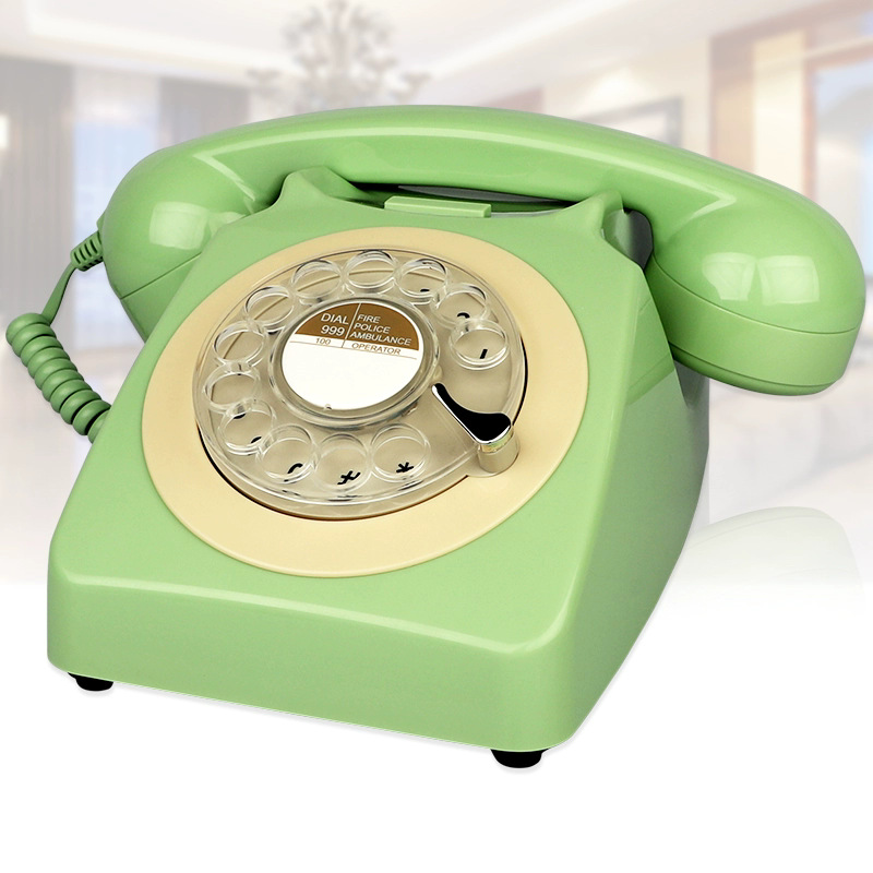 Fabricante de teléfonos antiguos de estilo clásico con dial giratorio, teléfono fijo retro con timbre metálico, teléfono fijo transfronterizo.