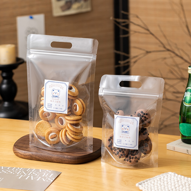 Bolsas de galletas de copo de nieve caramelo nougat toffee barco de arroz glutinoso bolsas de regalo de Año Nuevo horneado portátil sellado