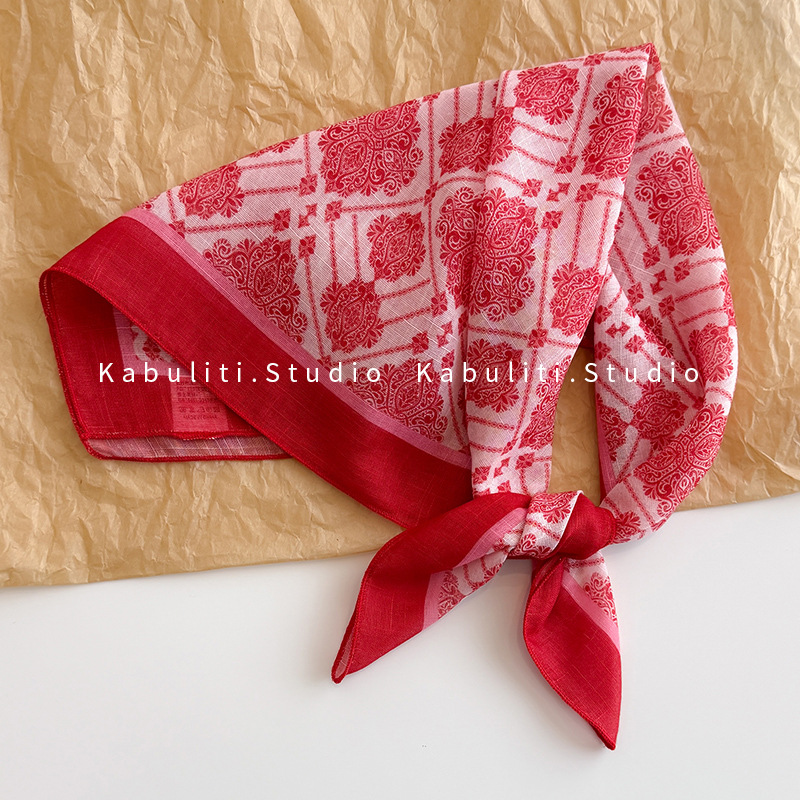 부처님 꽃 58 모조 린넨-빅 레드