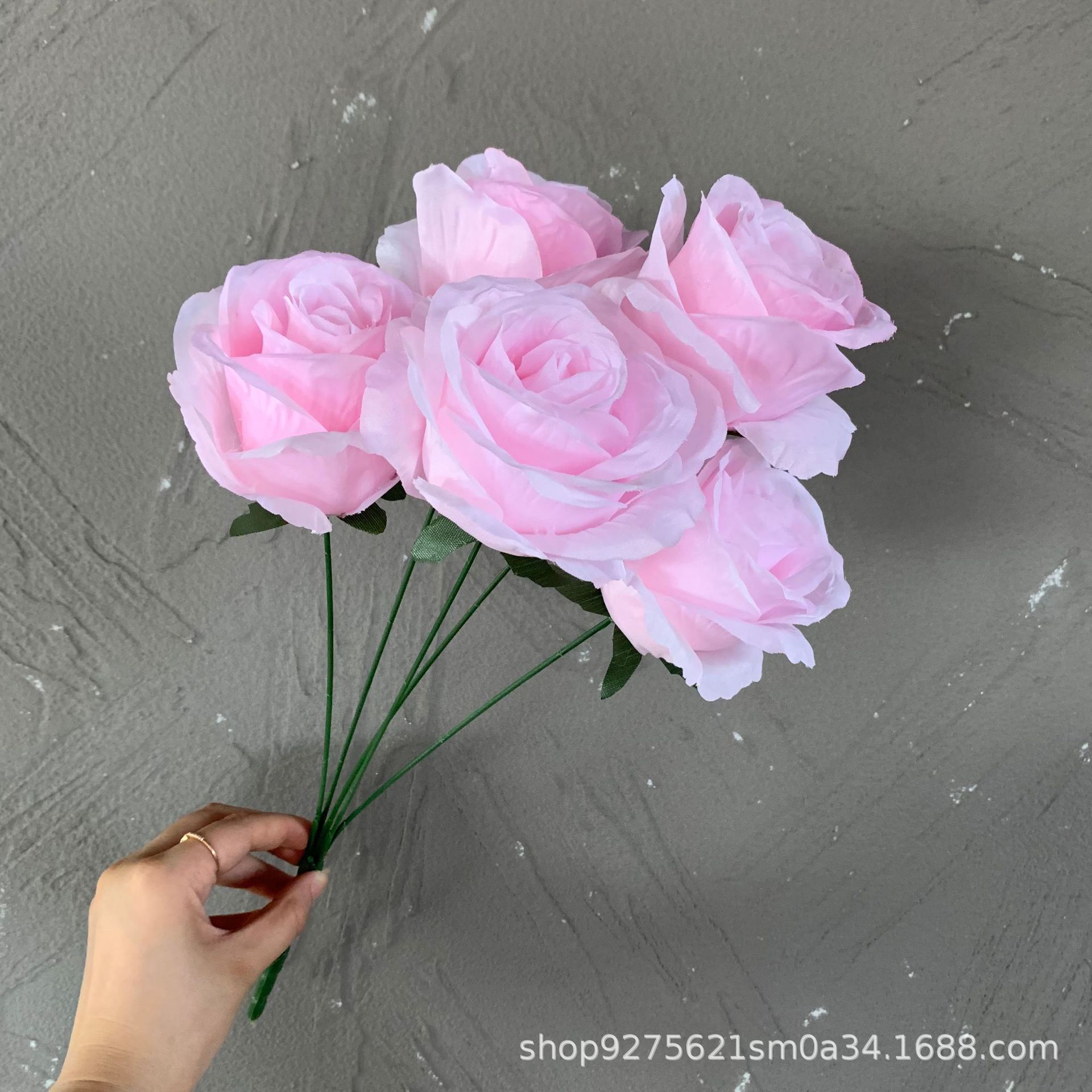 잎이 없는 장미 5송이 - 연분홍