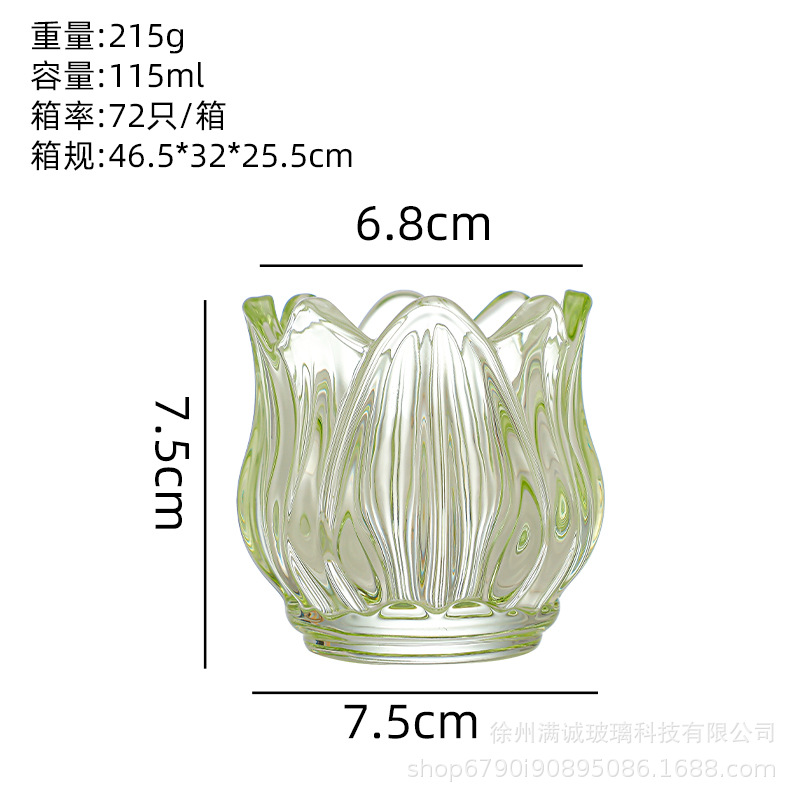 Transfronterizos de alta gama tulipanos candelabro de vidrio aromático lámpara de atmósfera accesorios de boda ornamentos de cena a la luz de velas accesorios de disparo