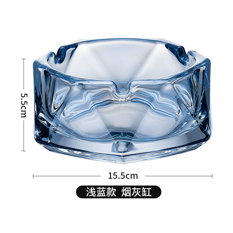 Big glass ashtray for commercial use for office, light luxury style