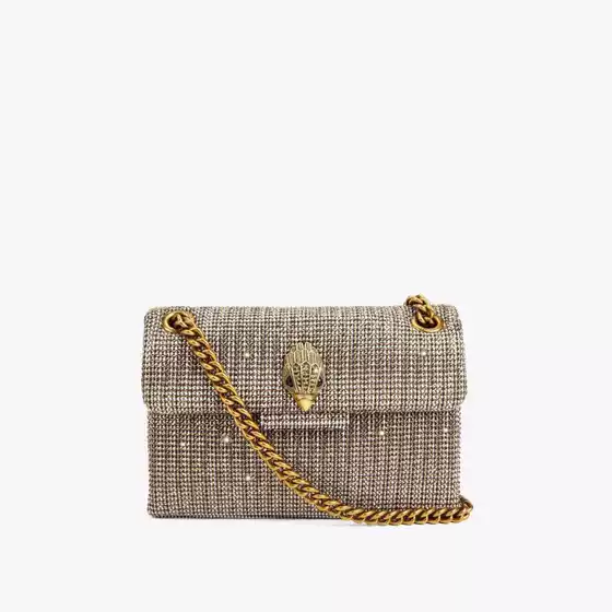 British Kurt Geiger New Houndstooth Plaid Bag Hot Diamond Versatile One-Shoulder Cross-Body Eagle Head Bag Chain Bag