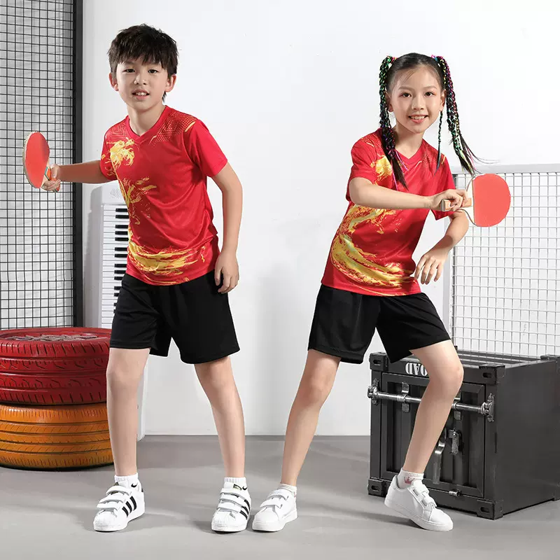 训练营男女比赛乒乓球服儿童成人羽毛球服套装 网球服排球服 速干