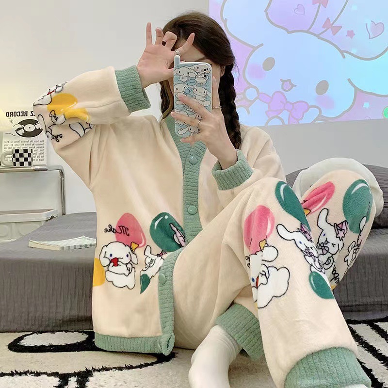 Coral velvet winter pijama