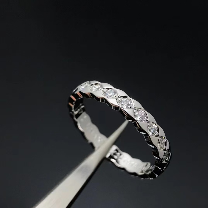 V ゴールドハイバージョン Xiaoxiangfeng ダイヤモンド付き CNC 精密加工ココナローバージョンリング男性と女性のカップルファッションジュエリー|undefined