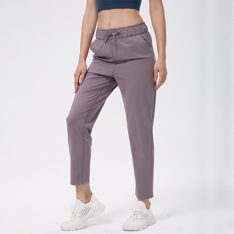 2022 Autumn/Winter New High Waist Yoga Pan Women's Quick Dried Elastic Fitness Pan Slim Fit Flat Leg Spor Crop_voghion.com
