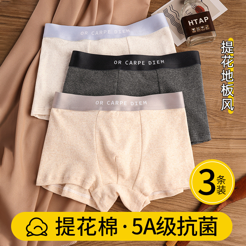 Ropa interior de hombre, pantalones bóxers antibacterianos de algodón puro, pantalones cortos bóxer para jóvenes transpirables deportivos para niños de verano, bragas para la cabeza
