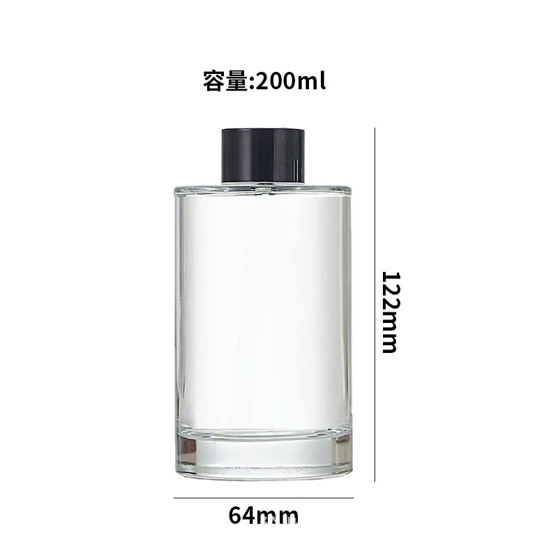 Botella de fragancia de vidrio sin fuego botella vacía de aromas de caña adornos de muebles simple botella de vidrio transparente