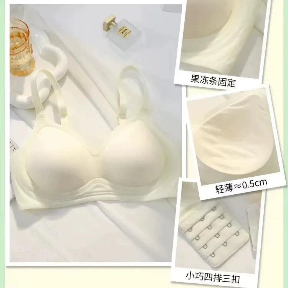 Summer Wireless Push-Up Bra, Thin Supportive Underwear, Seamless Comfort, Sizes 32–38 (A–C)