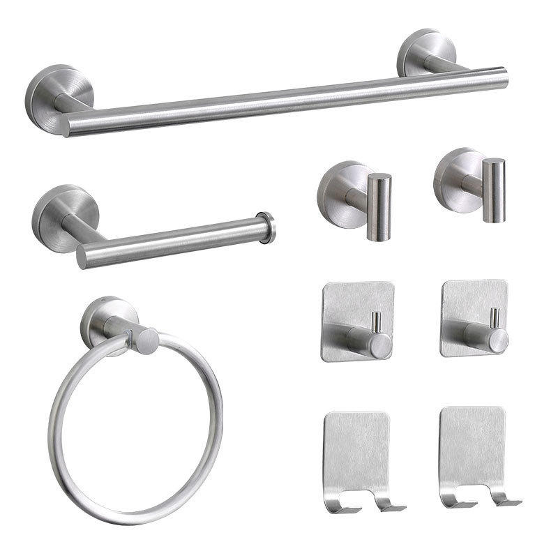 Stainless Steel Toilet Paper Holder, Paper Towel Rack, Soap Towel Ring, Soap Net, Hanging Set, Bathroom Storage, Modern Minimalist Style