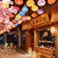 戸外古風提灯ネット赤観光地区古鎮グルメ街中国風結婚式装飾絹織物異形ベトナム提灯