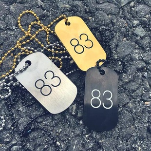 Titanium Steel Korean Square Letter Men's Jewelry Sand Gold Stainless Steel Pendant Niche Versatile High-End Women's Necklace Wholesale