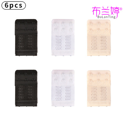 6pcs松紧喷漆二排三扣内衣加长扣文胸加长扣弹力加长带镂空延长扣|ms