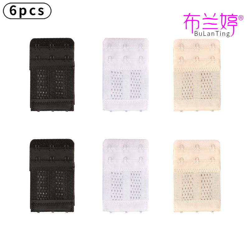6pcs松紧喷漆二排三扣内衣加长扣文胸加长扣弹力加长带镂空延长扣|ms
