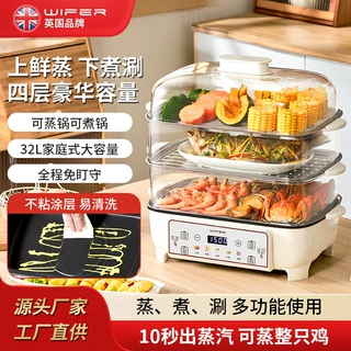 家用蒸煮电蒸锅上蒸下煮早餐机多功能火锅多功能四合一大容量跨境