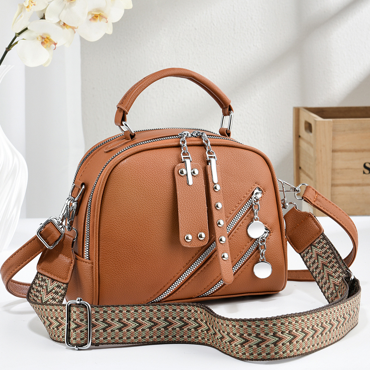 Bolso cuadrado universal, bolso de mano exquisito, bolso de hombro casual multicapa, bolso de moda, bolsas transfronterizas