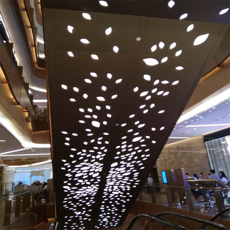商场电梯吊顶雕花铝单板  冲孔铝单板  包柱雕刻铝单板  规格任意