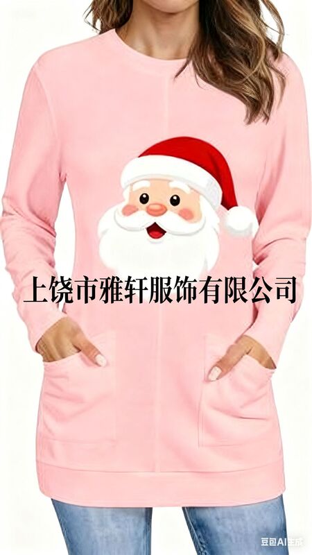 2025独立站亚马逊欧美3D数码印花女款圣诞圆领长袖卫衣时尚百搭|undefined