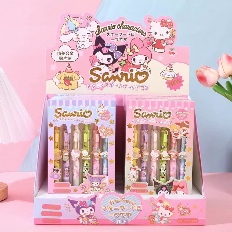 Cute Sanliou Alloy Retractable Gel Pens, Set of Six, for Students' Writing and Signing, Wholesale Set for Students Cute Sanliou Alloy Retractable Gel Pens, Set of Six, for Students' Writing and Signing, Wholesale Set for Students