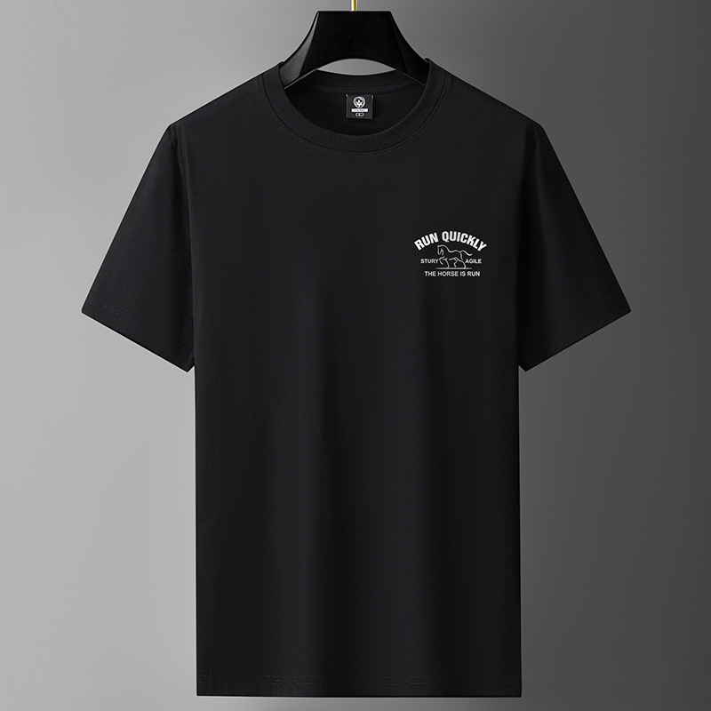 Heavy Cotton Short-sleeved Men's T-shirt Summer Loose Round Neck Fashionable Brand Trendy Long-staple Cotton Cotton Half-sleeved Clothes Men's Clothing