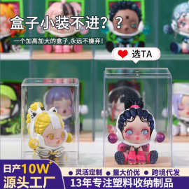 潮玩手办收纳盒盲盒收纳娃娃展示架子防尘透明手办泡泡玛特展示盒