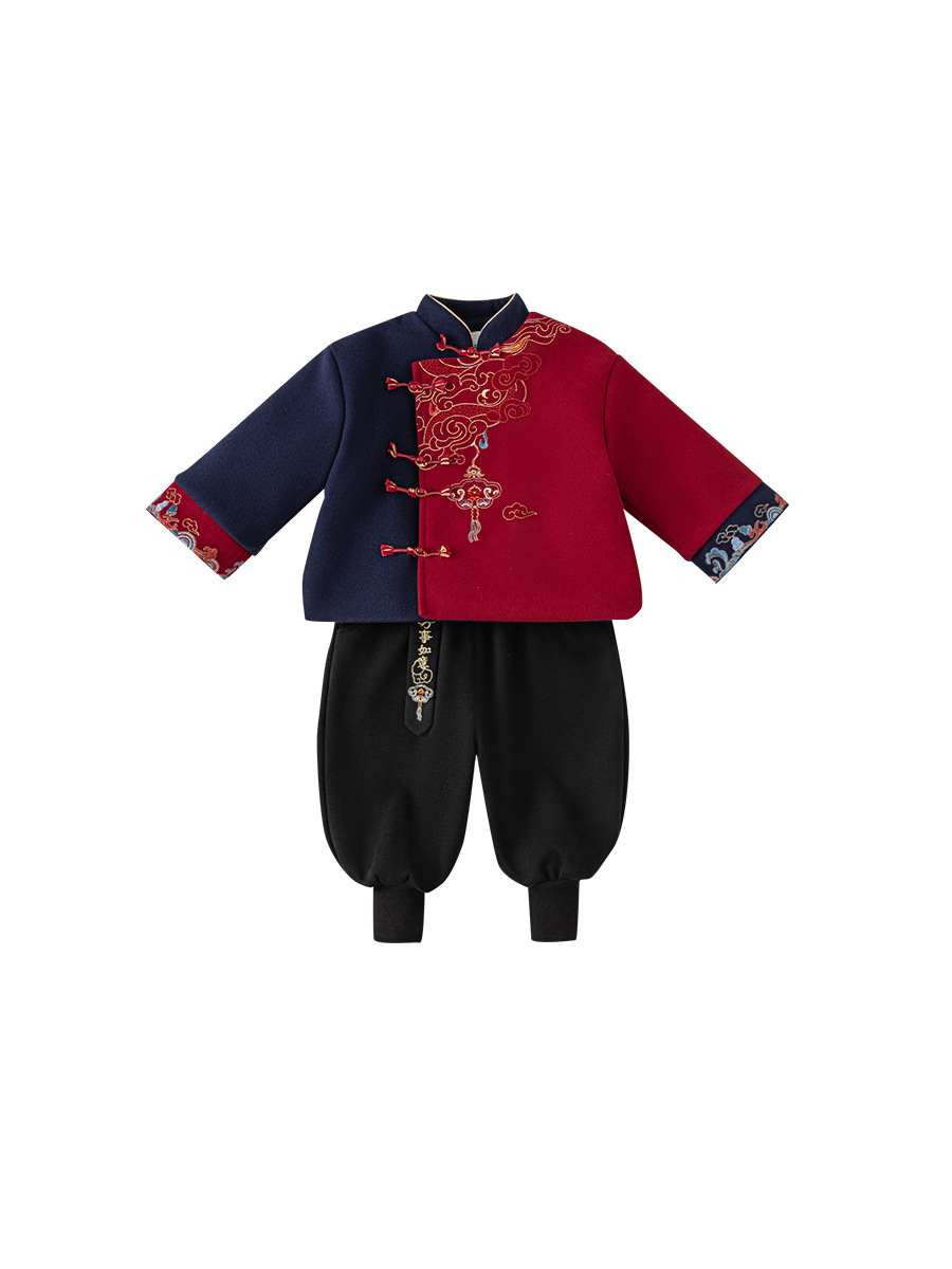 Yubao ropa infantil para niños set de ropa de invierno estilo chino Año Nuevo chino para niños Año Nuevo aniversario de dos piezas set