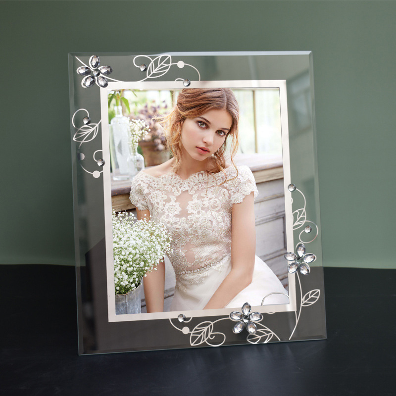 Photo Studio Wedding Photography Art Photo Table High-End Crystal Photo Frame 6 Inches 7 Inches 8inch 10inch Diamond Glass Photo Frame