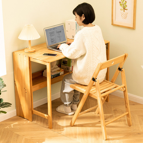 Folding desk computer desk desk student home small desktop solid wood bedroom bedside writing workbench