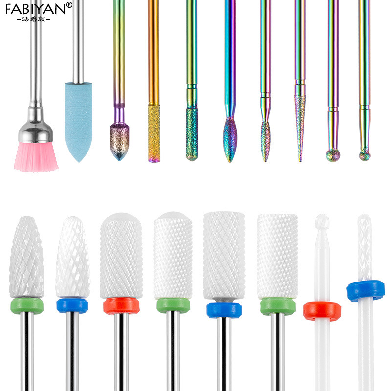 Cabeza de pulido de uñas de cerámica removedor de uñas piel muerta cabeza de molienda rectificadora accesorios frente cabeza de maíz broca