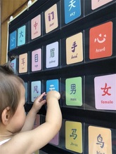 字卡挂袋儿童早教启蒙学习认字识字卡带学英语闪卡挂袋幼儿园挂袋