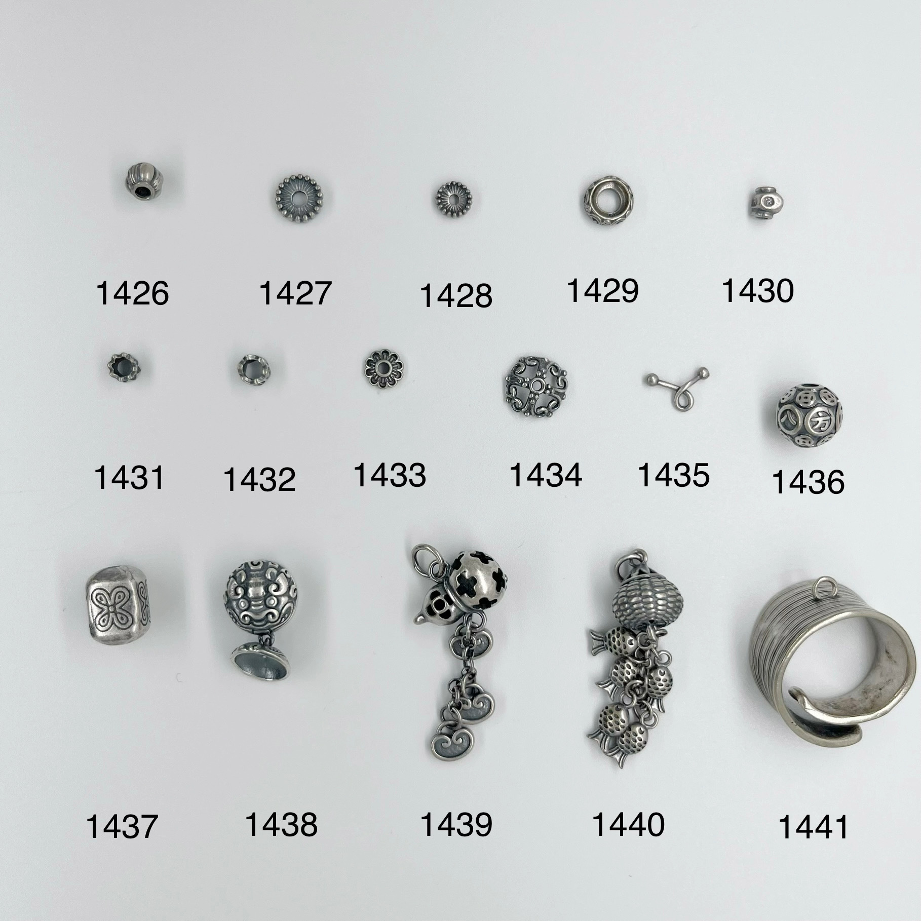 1426山西复古老银 三七银 DIY文玩配饰配件 精工做旧仿纯银不掉色