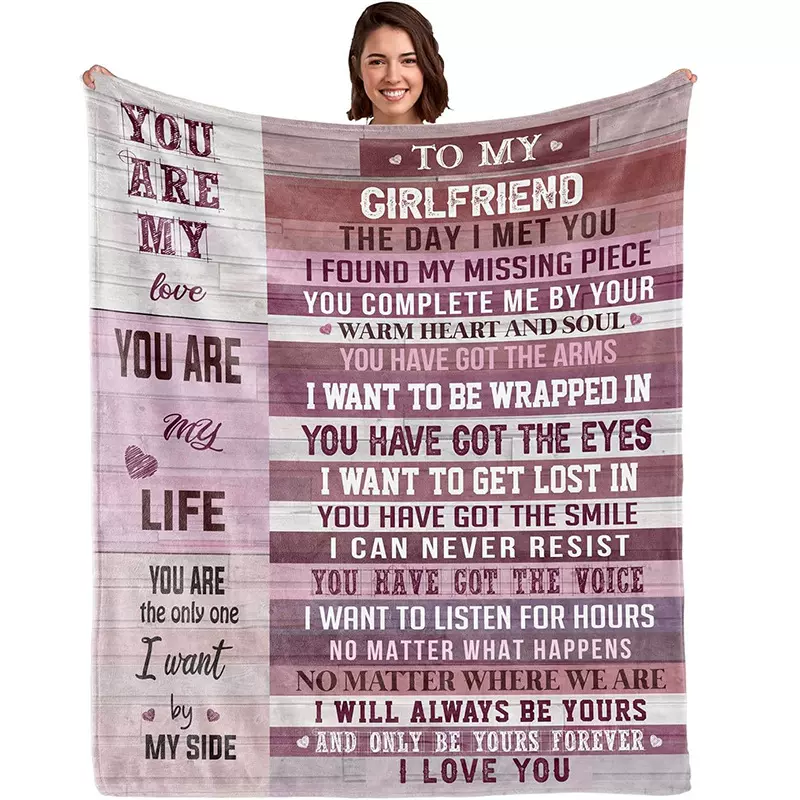 跨境外贸新款情人节亚马逊信封毯礼物毯盖毯法兰绒毯午睡毛毯