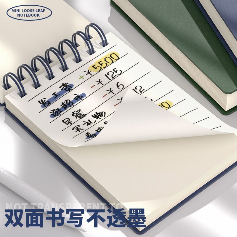 2025A7 レトロなフリップアップ式厚紙コイルノート ミニ小型ノート 学生専用 携帯用メモ帳 日記帳 ハンドブック|undefined