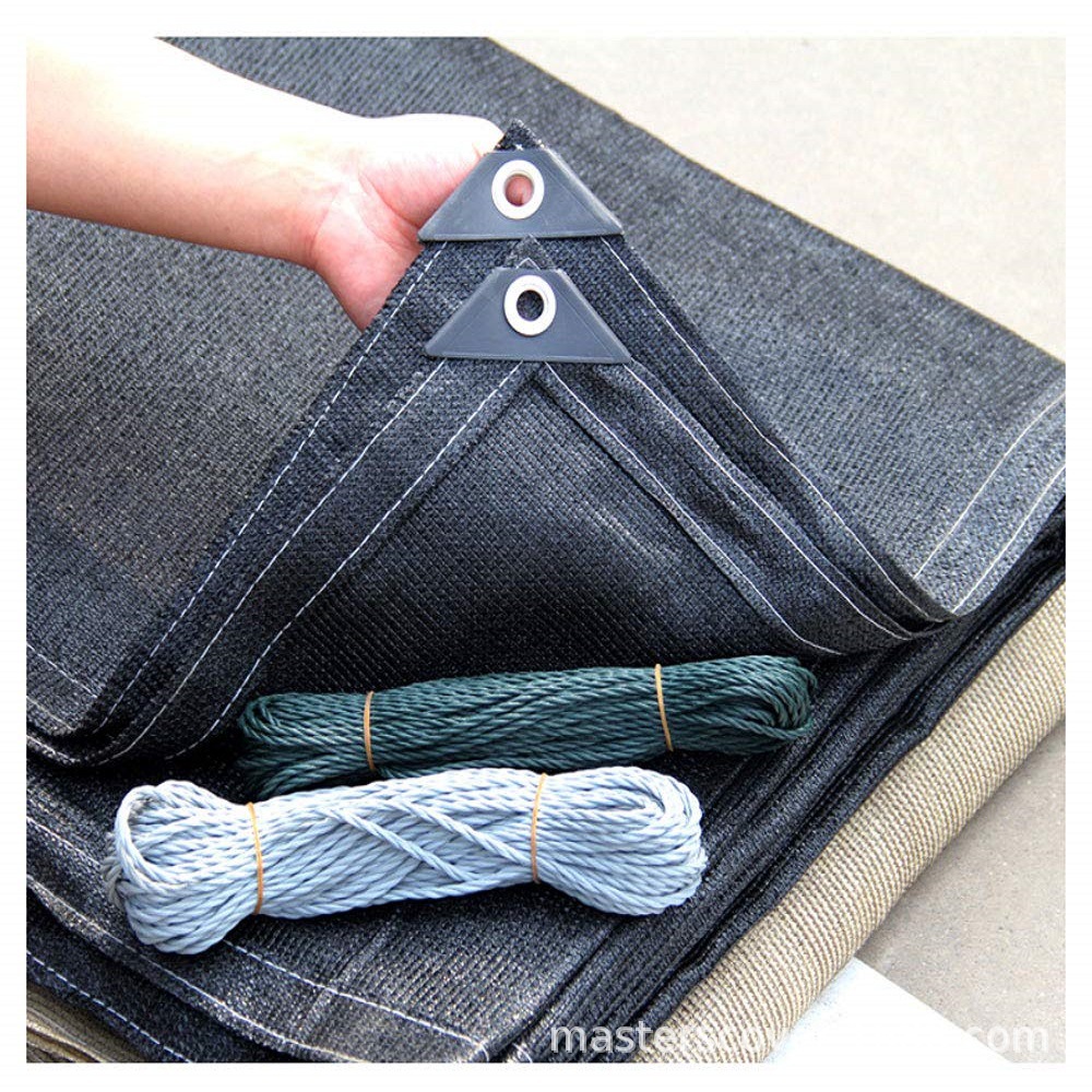 跨境出口黑色阳台网隐私网PE抗老化遮阳网防护遮光包边打扣围栏网