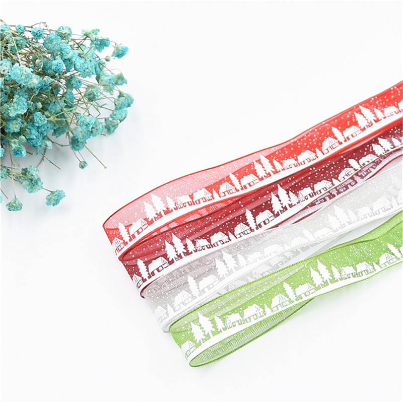 Europa y América árbol de Navidad impresa cinta artesanía de Navidad regalo caja de regalo embalaje cinta casa de sueño cinta de nieve 20 metros